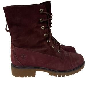 Timberland Women's Jayne Fleece-Lined Boots Burgundy Nubuck Size‎ 8